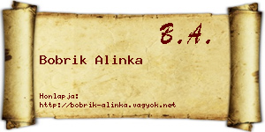 Bobrik Alinka névjegykártya